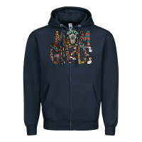 Navy mom of girls Zipper Hoodie - RacoonDesign