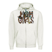 Oatmeal Heather mom of girls Zipper Hoodie - RacoonDesign
