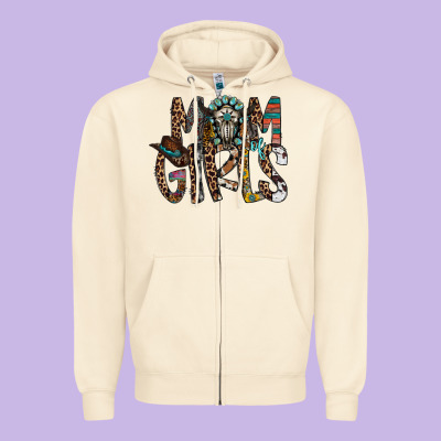 Mom Of Girls Zipper Hoodie Designed By Racoondesign