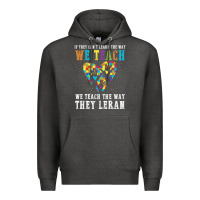 Charcoal Heather Autism Awareness Teacher Premium Hoodie - CowhideDigitalArt