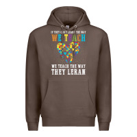 Coffee Autism Awareness Teacher Premium Hoodie - CowhideDigitalArt