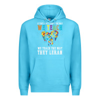 Ocean Blue Autism Awareness Teacher Premium Hoodie - CowhideDigitalArt