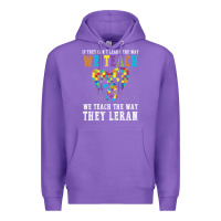 Purple Autism Awareness Teacher Premium Hoodie - CowhideDigitalArt