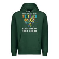 Sports Green Autism Awareness Teacher Premium Hoodie - CowhideDigitalArt