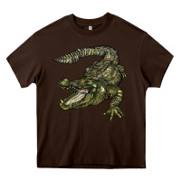 Chocolate Brown alligator Heavy Core Tee - BarkalooDesign