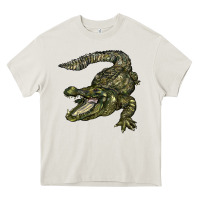Cream alligator Heavy Core Tee - BarkalooDesign