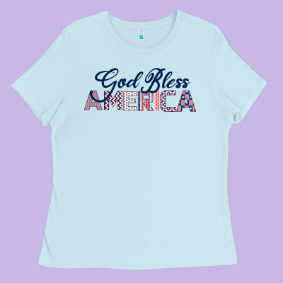 God Bless America Ladies Tee Designed By Bettercallsaul