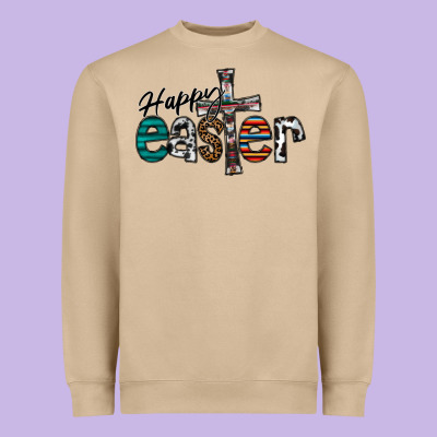 Happy Easter Heavyweight Sweatshirt Designed By Cowhidedigitalart