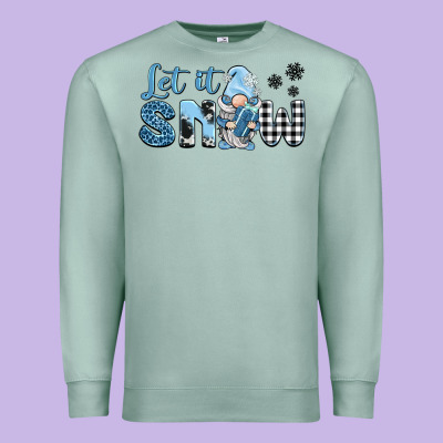 Let It Snow Gnome Premium Sweatshirt Designed By Barkaloodesign