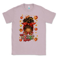 Lilac one merry mama christmas afro messy bun Classic Tee - texasbilliewilder