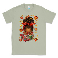 Matcha one merry mama christmas afro messy bun Classic Tee - texasbilliewilder