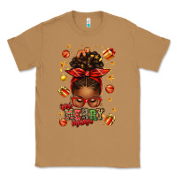 One Merry Mama Christmas Afro Messy Bun Classic Tee | Teevron