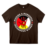 Chocolate Brown MMIW Missing & Murdered Indigenous Women Medicine wheel mmiw Heavy Core Tee - trangStudio