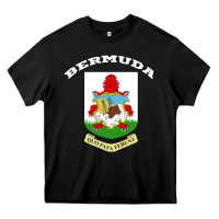 Black Bermuda Coat of Arms Souvenir Gift Flag Bermudian Heavy Core Tee - trangStudio