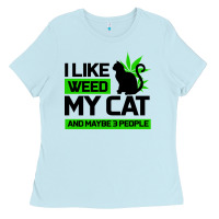 Baby Blue Cat Weed I Like My Cat Gift Ladies Tee - Bettercallsaul