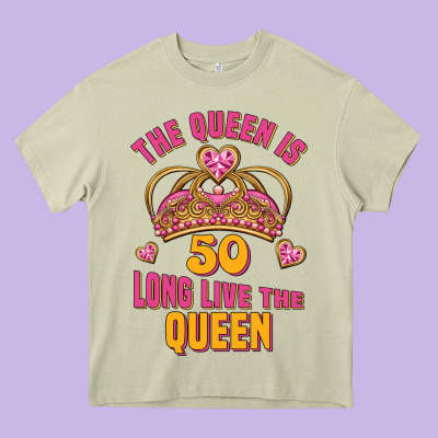 The Queen Is 50 Long Live The Queen Heavy Core Tee Designed By Jasminsmagicworld