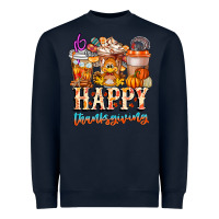 Navy happy thanksgiving Heavyweight Sweatshirt - CowhideDigitalArt
