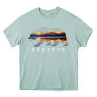 Arona Montana Bear with Glacier National Park Lake Image Souvenir Heavy Core Tee - trangStudio