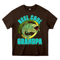 Chocolate Brown reel cool grandpa Heavy Core Tee - Jasminsmagicworld