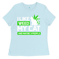 Baby Blue Cat Weed I Like My Cat Gift Ladies Tee - Bettercallsaul