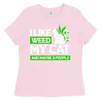 Bubblegum Pink Cat Weed I Like My Cat Gift Ladies Tee - Bettercallsaul