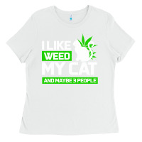 White Cat Weed I Like My Cat Gift Ladies Tee - Bettercallsaul