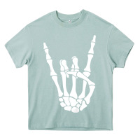 Arona halloween skeleton hand horns rock n roll music lover tank top Heavy Core Tee - trangStudio