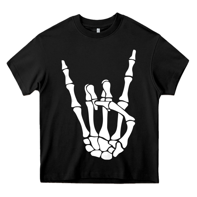 Halloween Skeleton Hand Horns Rock N Roll Music Lover Tank Top Heavy Core Tee by trangStudio | Teevron