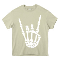 Mossy halloween skeleton hand horns rock n roll music lover tank top Heavy Core Tee - trangStudio