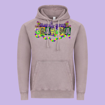 Mardi Gras Grandma Vintage Hoodie Designed By Cowgirlartshop