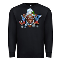 Black Christmas snow cow joy Premium Sweatshirt - BarkalooDesign