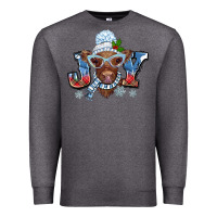 Charcoal Heather Christmas snow cow joy Premium Sweatshirt - BarkalooDesign