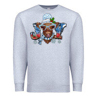 Heather Grey Christmas snow cow joy Premium Sweatshirt - BarkalooDesign