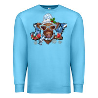 Ocean Blue Christmas snow cow joy Premium Sweatshirt - BarkalooDesign