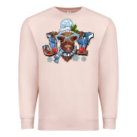 Pale Pink Christmas snow cow joy Premium Sweatshirt - BarkalooDesign