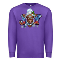 Purple Christmas snow cow joy Premium Sweatshirt - BarkalooDesign