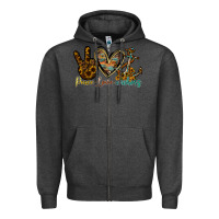 Charcoal Heather peace love anchors Zipper Hoodie - RacoonDesign