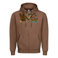 Chestnut peace love anchors Zipper Hoodie - RacoonDesign