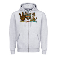 Heather Grey peace love anchors Zipper Hoodie - RacoonDesign
