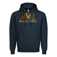 Navy peace love anchors Zipper Hoodie - RacoonDesign