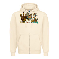 Sandshell peace love anchors Zipper Hoodie - RacoonDesign