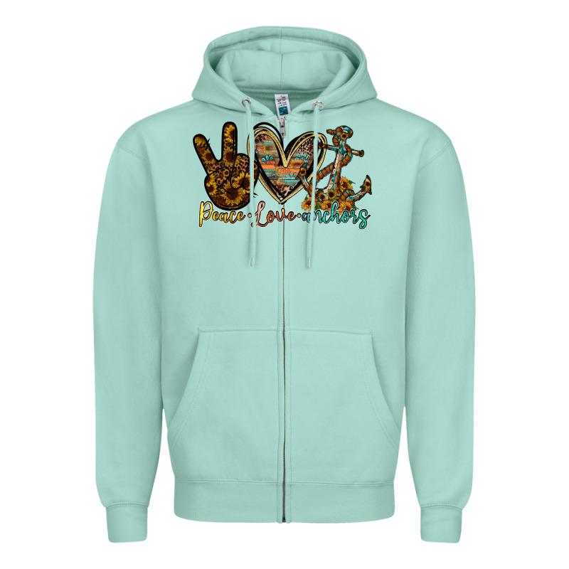 Peace Love Anchors Zipper Hoodie by RacoonDesign | Teevron
