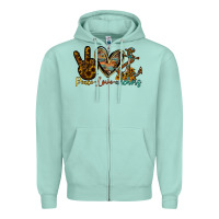Seafoam peace love anchors Zipper Hoodie - RacoonDesign