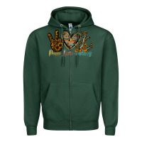 Sports Green peace love anchors Zipper Hoodie - RacoonDesign