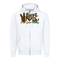 White peace love anchors Zipper Hoodie - RacoonDesign
