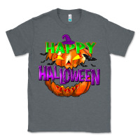 Charcoal Heather Happy Halloween Classic Tee - NancyCooperArtShop