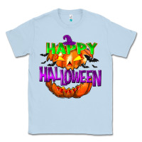 Dusty Blue Happy Halloween Classic Tee - NancyCooperArtShop