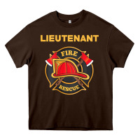 Chocolate Brown fire rescue lieutenant department  for firefighters Heavy Core Tee - trangStudio