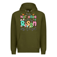 Army Green easter he is not here for he has risen just as he Premium Hoodie - LillyAllenDesigns