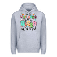 Heather Grey easter he is not here for he has risen just as he Premium Hoodie - LillyAllenDesigns